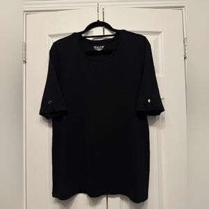 Chico's Black Cotton T-Shirt